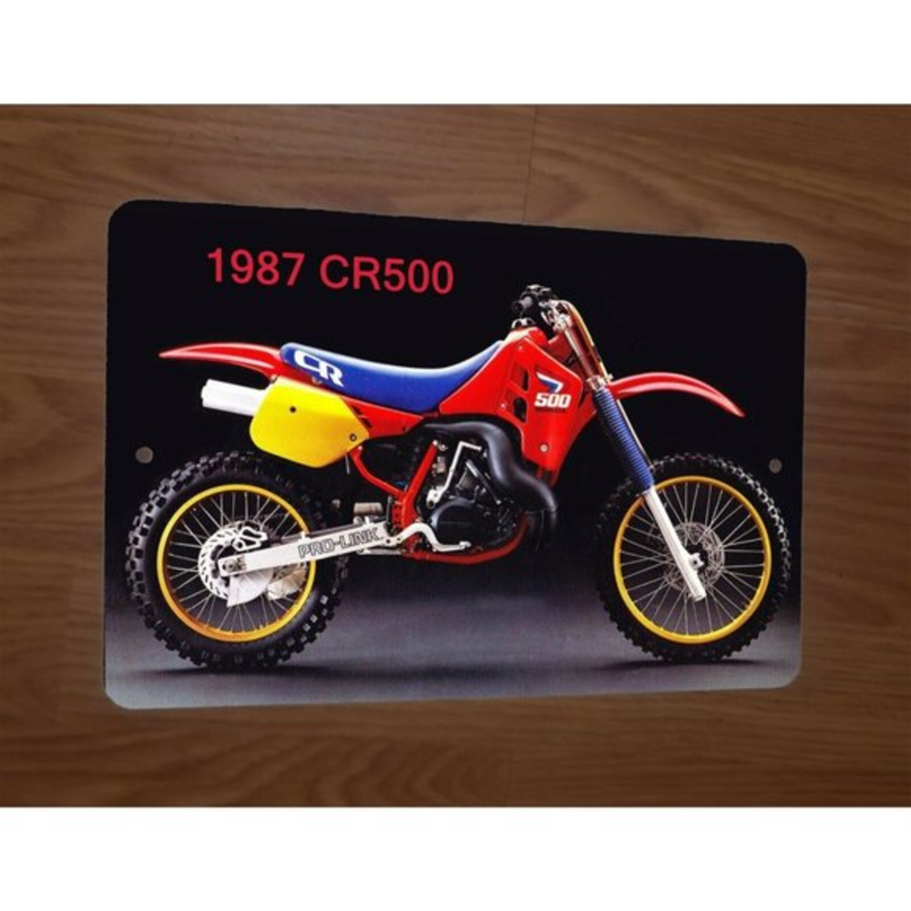 1987 Honda CR500 Motocross Motorcycle Dirt Bike‎ Photo 8x12 Metal Wall Sign